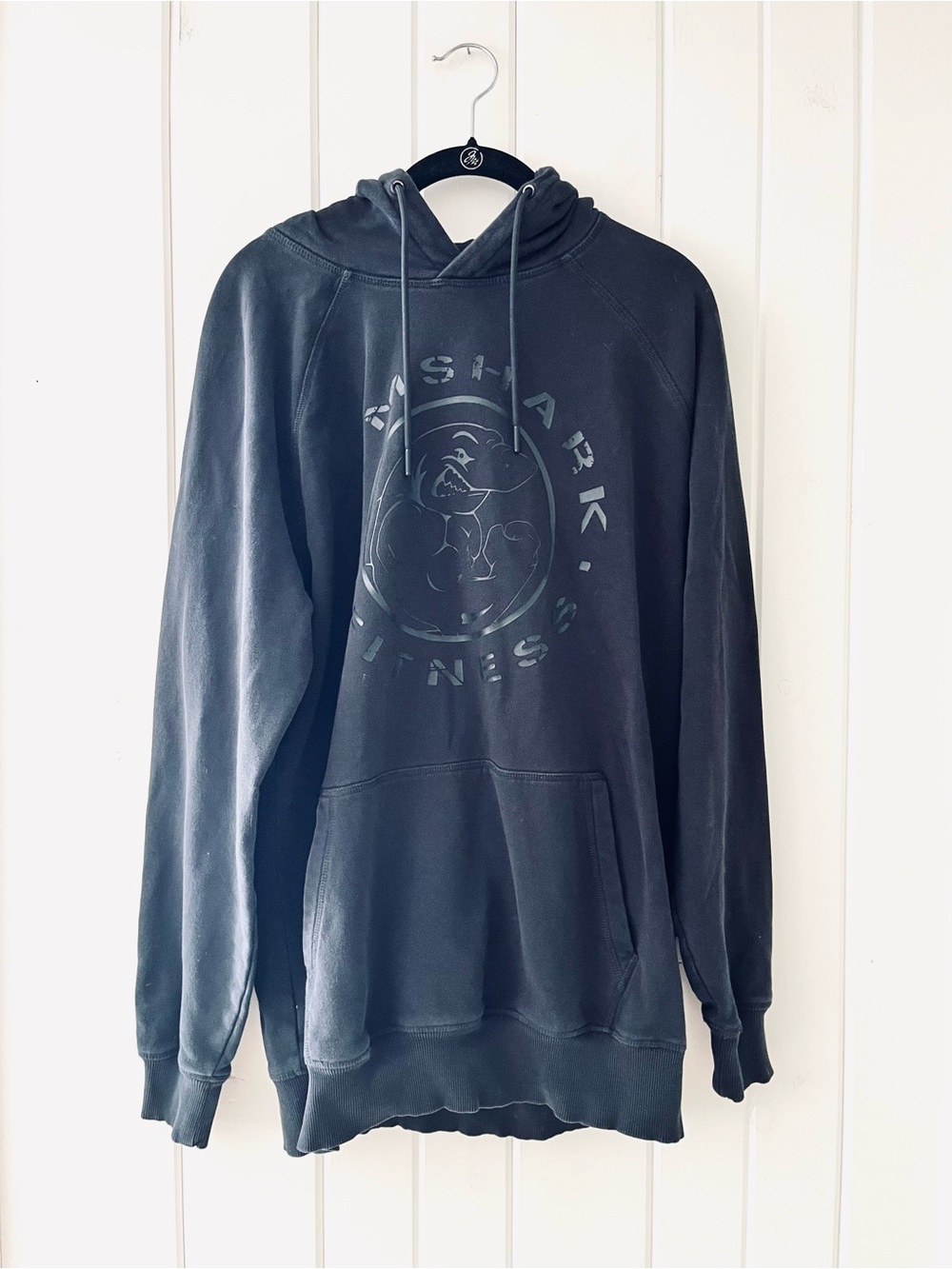 Gymshark Black Logo Pullover Sweatshirt Hoodie, Sz L